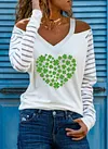 Off Shoulder Top Woman Print T-shirt