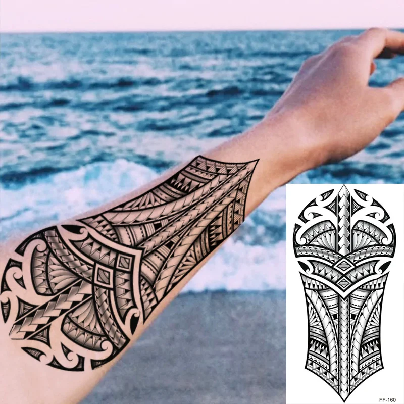 Sdrawing Forest Tattoo Sticker for Men Women Children Tiger Wolf Death Skull Temporary Tattoo Fake Henna Skeleton King Animal Tatoo