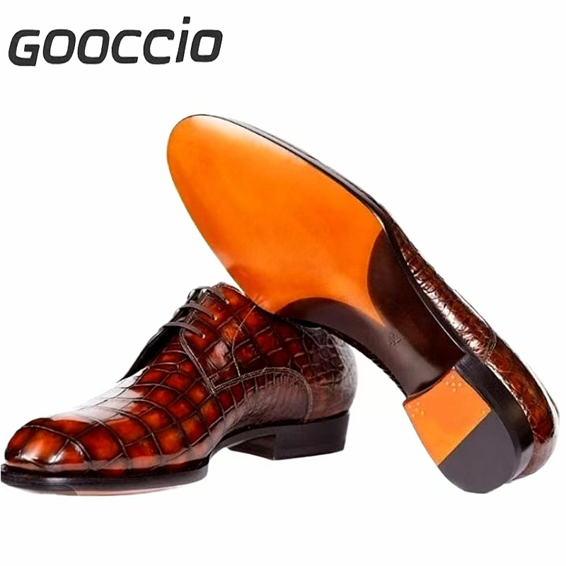 MY181 Crocodile Leather Dress Shoes/Derby Shoes For Men GOOCCIO   