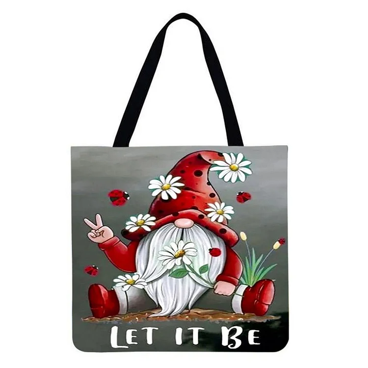 Santa Flower - Linen Tote Bag
