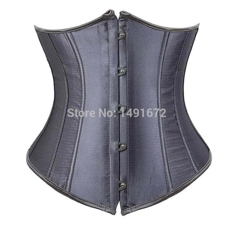Underbust Corset Bustier Corsets Women Plus Size Korset Push Up Waist Slimming Cincher Sexy Boned Corselet Top Solid Pink Green