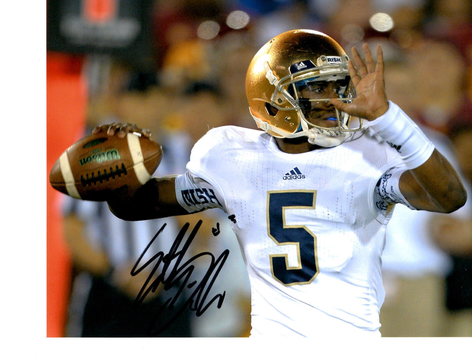 Everett Golson Reprinted signed autographed football 8x10 Photo Poster painting Irish Notre Dame