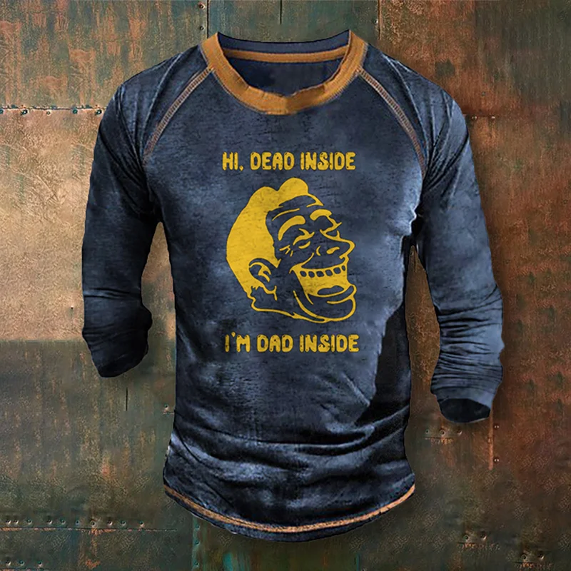 Men'S I'M Dad Inside Print Long Sleeve T-Shirt