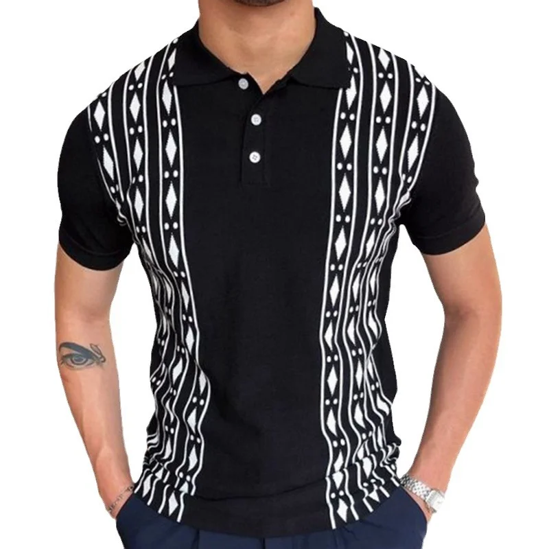 Uveng Uveng Men's Wear Summer Short-Sleeved Knitwear Collared Casual POLO Shirt Men's SY0089