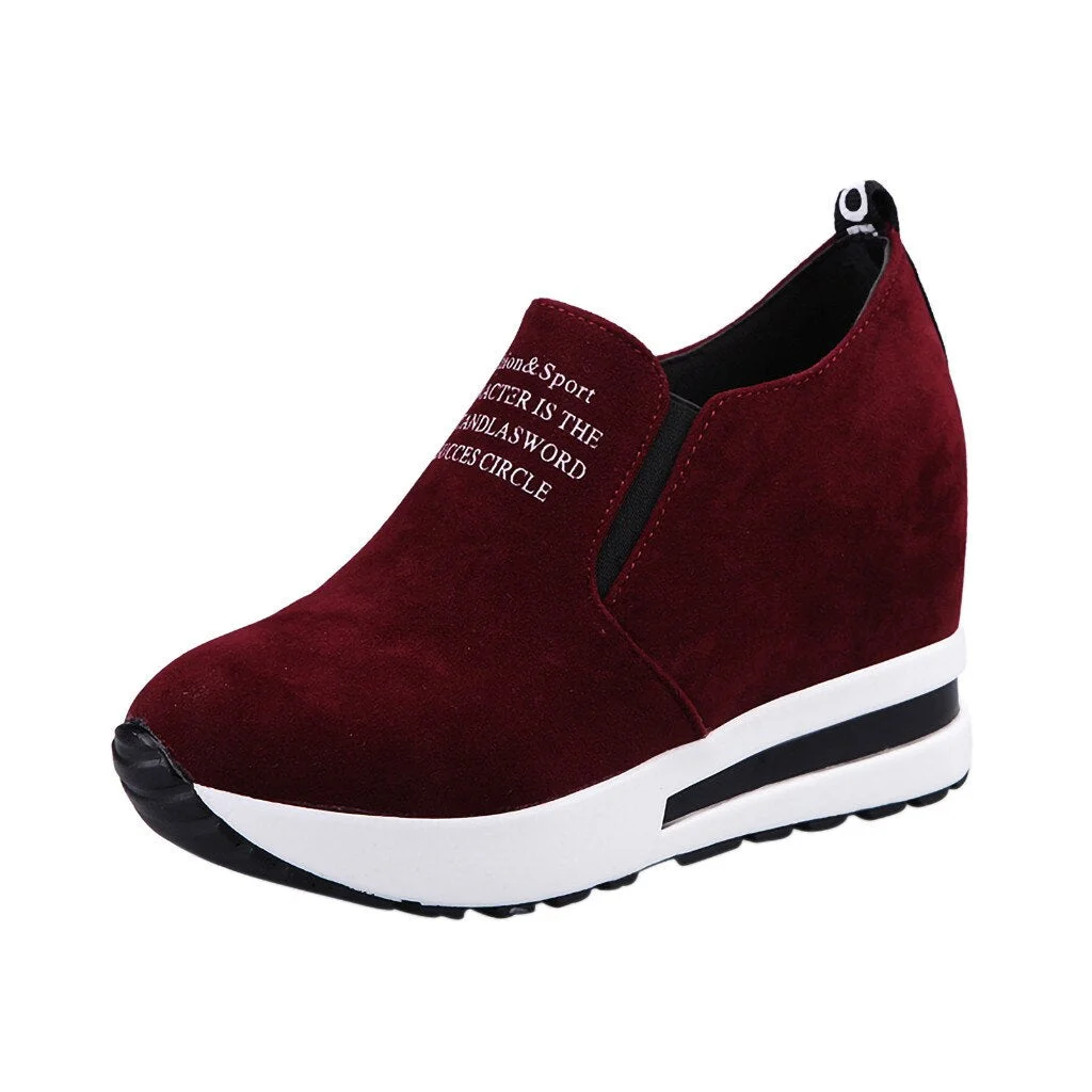 Women Sneakers Shoes Women Fashion Casual Flock Slip-On Thick Platform Sport Sneakers Wedges Shoes Women Sneakers Basket Femme