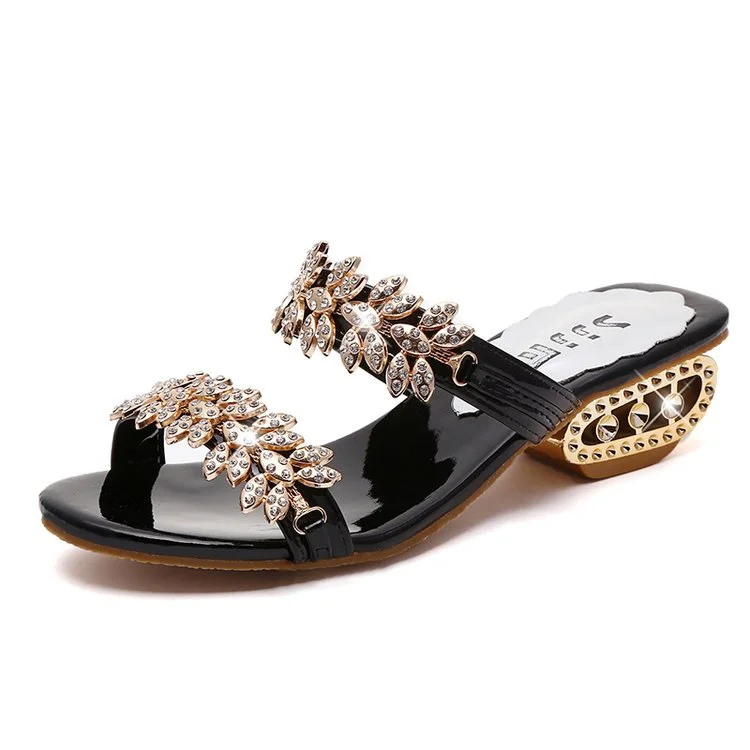  2022 Women Sandals Flip Flop Fashion Rhinestone Wedges Shoes Crystal High Heels Sandals Women Shoes Summer Casual Beach Sandals