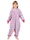 Sleepwear Soft Colorful Stars Pattern Unicorn Hooded Jumpsuit Pajama for Kids