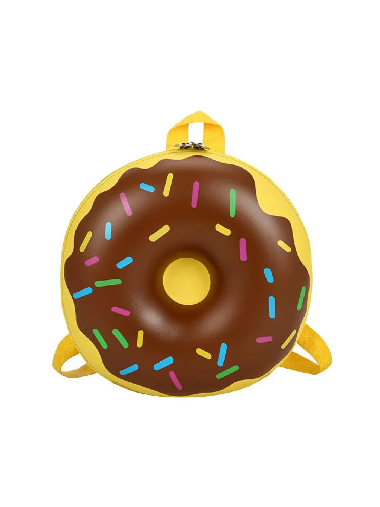Children Backpack Cute Donut Kindergarten Kids Casual Schoolbag (Yellow)