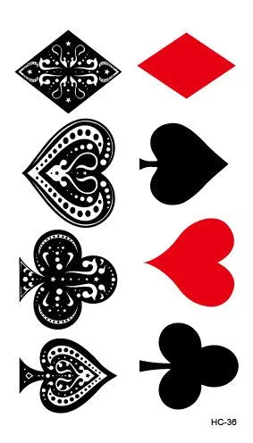 Waterproof Temporary Tattoo Stickers Playing Cards Peach Tattoo Small Size Tatto Flash Tatoo Fake Tattoos for Man Girl Women