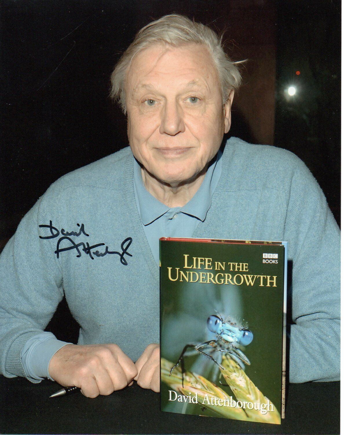 David Attenborough TV Presenter  Signed 10 by 8 inches Genuine Signature Photo Poster painting