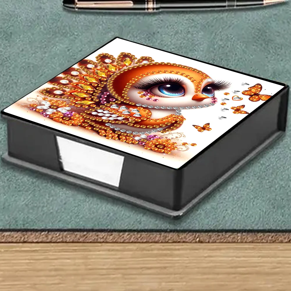 PU Bird Diamond Painting Notecard Box with Papers for DIY Art Craft