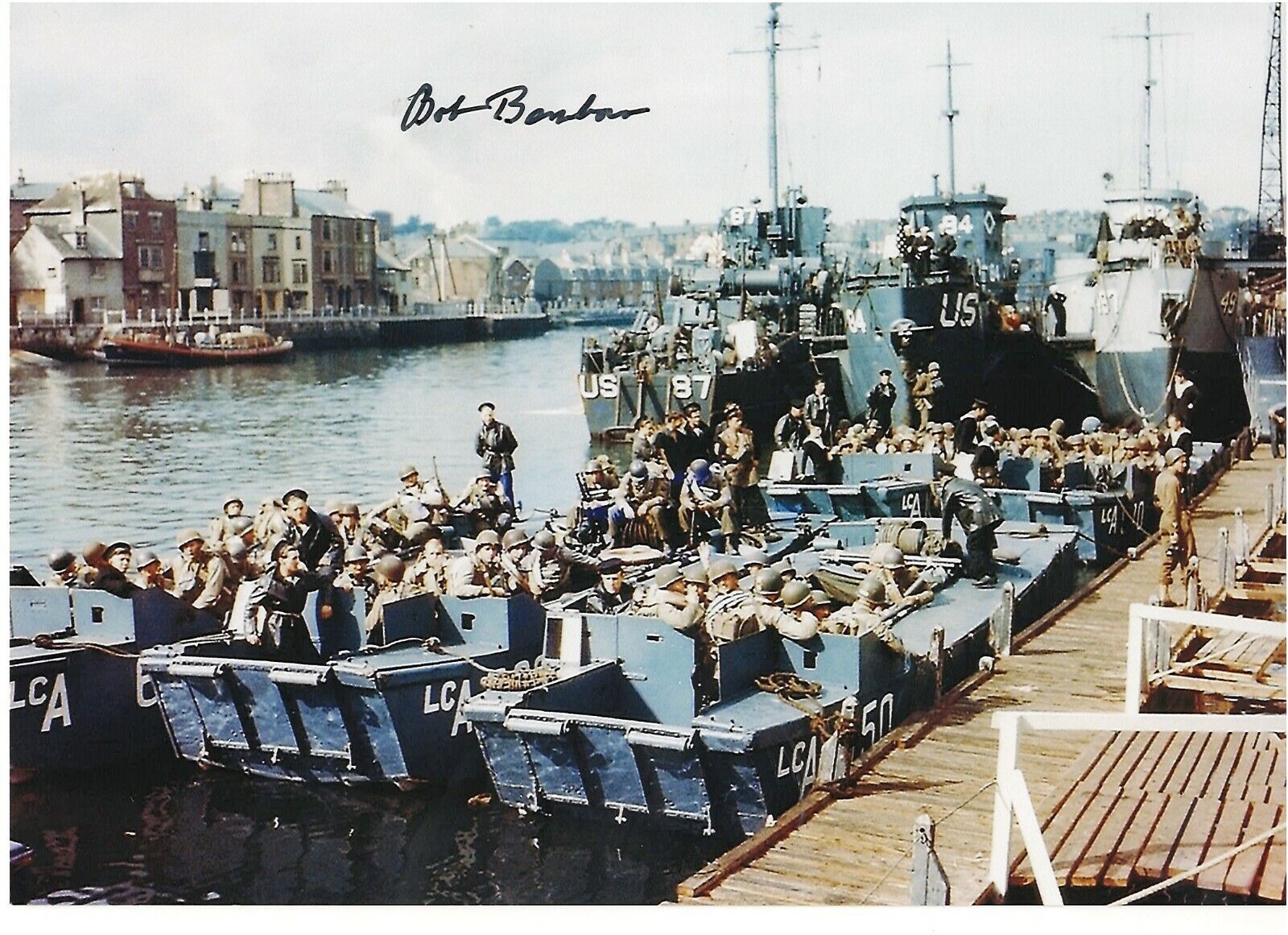 BOB BENBOW LST 1 US NAVY D-DAY,ANZIO,SICILY,NORTH AFRICA VET RARE SIGNED Photo Poster painting