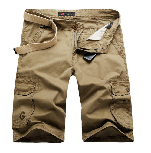 Five-point Loose Cotton Multi-pocket Casual Overalls