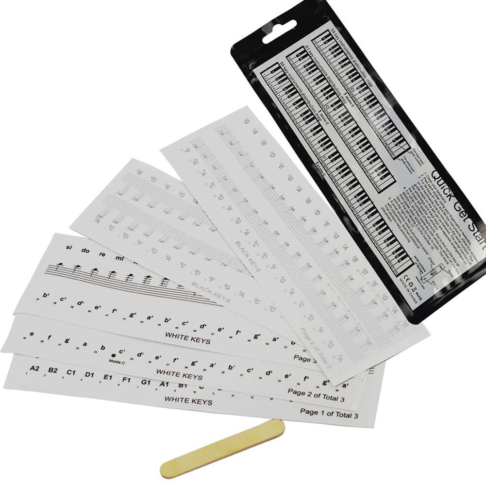 

88-Key 61-Key 54-Key Piano Keyboard Sticker Stave Entry Note Sticker, 501 Original