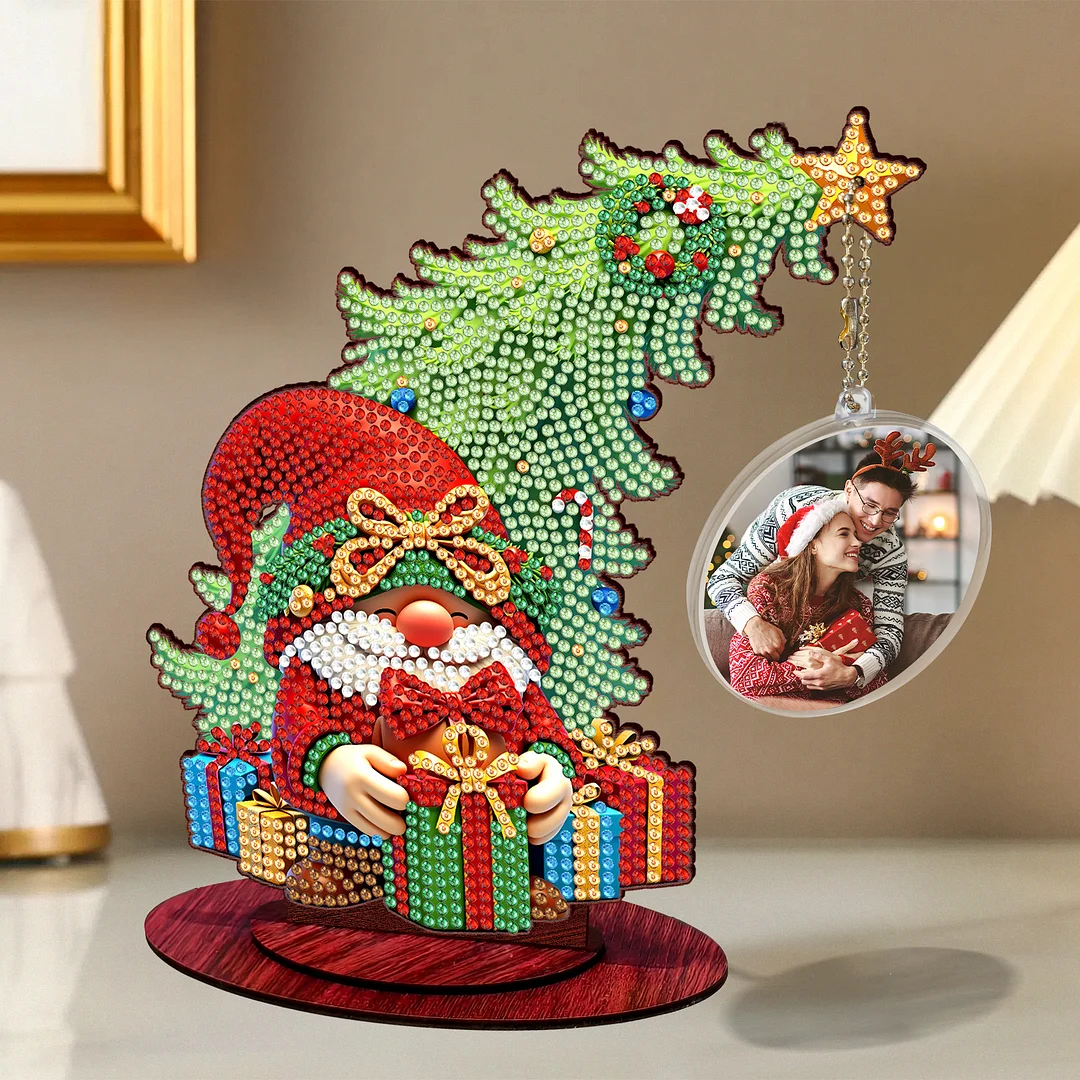 Photo Christmas Tree 5D DIY Diamond Art Tabletop Wood Decorations Ornament Kits