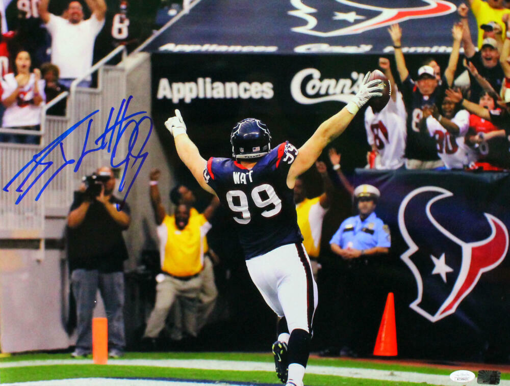 JJ Watt Autographed Houston Texans 16x20 Back View Horizontal Photo Poster painting- JSA W Auth