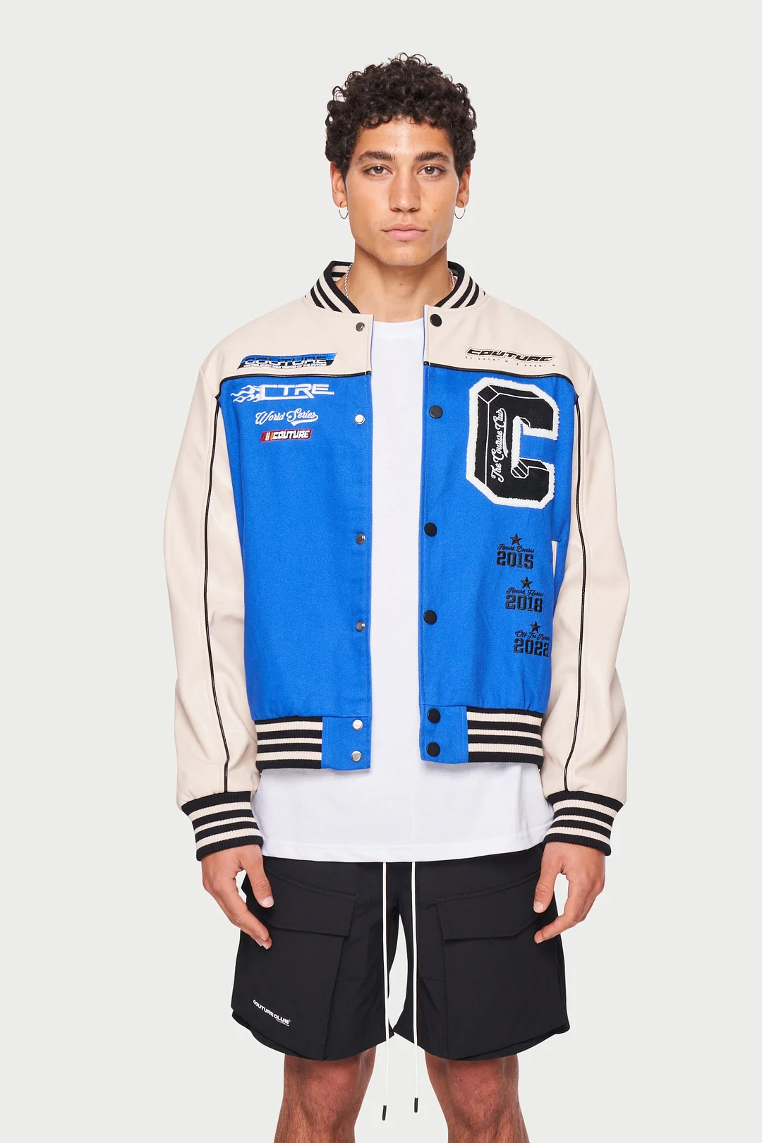 RACER LOGO VARSITY BOMBER - COBALT BLUE