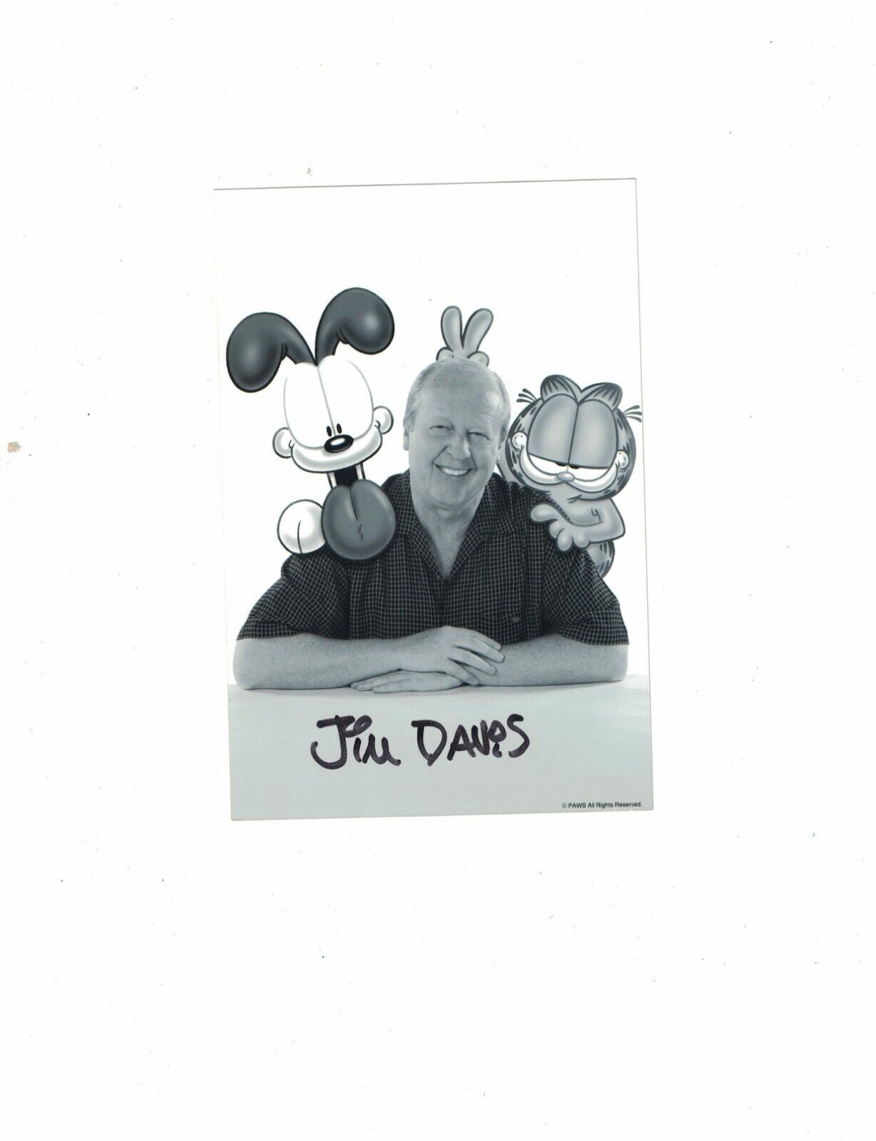 Jim Davis Garfield Odie Comic Strip Signed 4x6 Photo Poster painting W/Our COA AP28