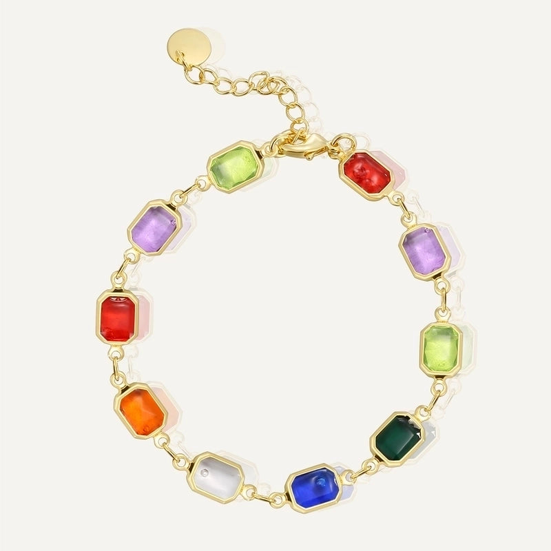 Copper-Plated Gold Color Mix And Match Fashion Square Butterfly Cute Bracelet