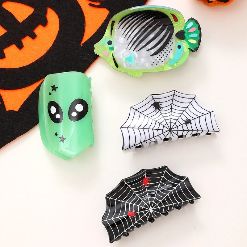 Halloween Minimalist Cool Style Women’s Spider Spider Web Acetic Acid Sheets Hair Claws
