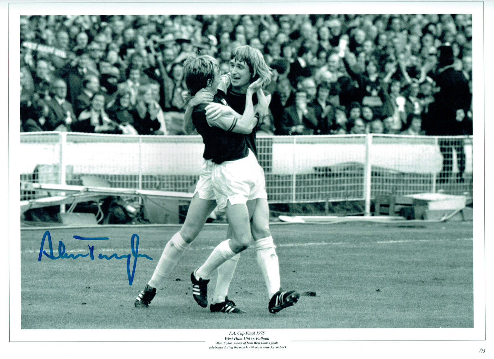 Alan TAYLOR Signed Autograph West Ham United 16x12 HAMMERS Photo Poster painting AFTAL COA