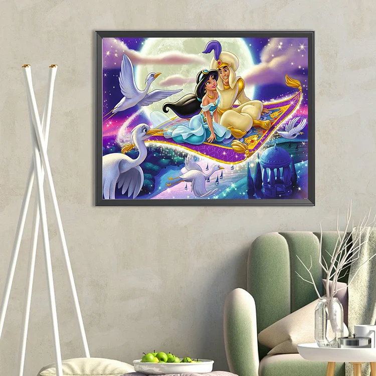 Prince Aladdin Princess Jasmine - Full Round - Diamond Painting (50*40cm)