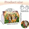 Twin Kittens Bloom DIY PULeather Diamond Painting Tissue Box for Adults Beginners Large Size Diamond Art Paper Storage Holder for Living Room Bathroom Table Decor