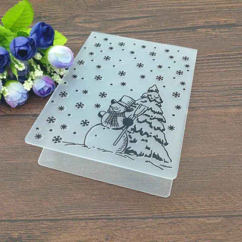 Christmas Embossing Folder DIY Card Papercraft Scrapbooking Decor Template Diary