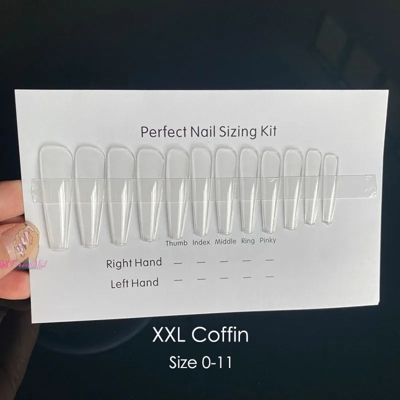 Press On Nail Sizing Kit Sample False Nail Tips Chart Template Card French Manicure Custom Nails Supply-Nail Inspo