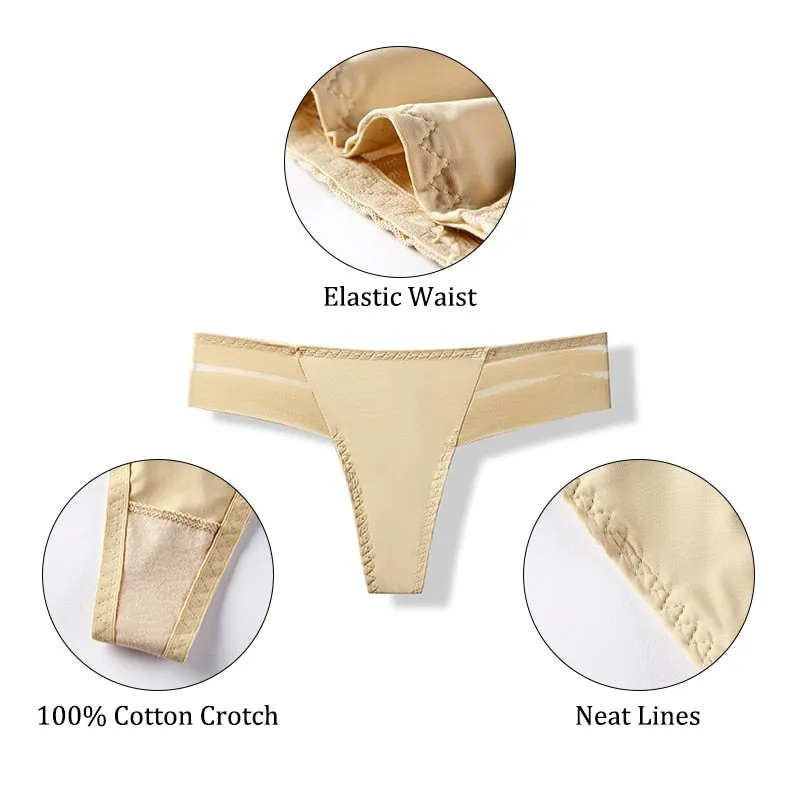 3 pcs Women's Panties Underwear Thongs Sexy Lingerie Seamless Sports Female Tanga For Woman Ice Silk Seamless Panties For Women
