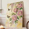 DIY Pearl Painting Garden Butterfly for Home Wall Decor with Frame(40x30cm)