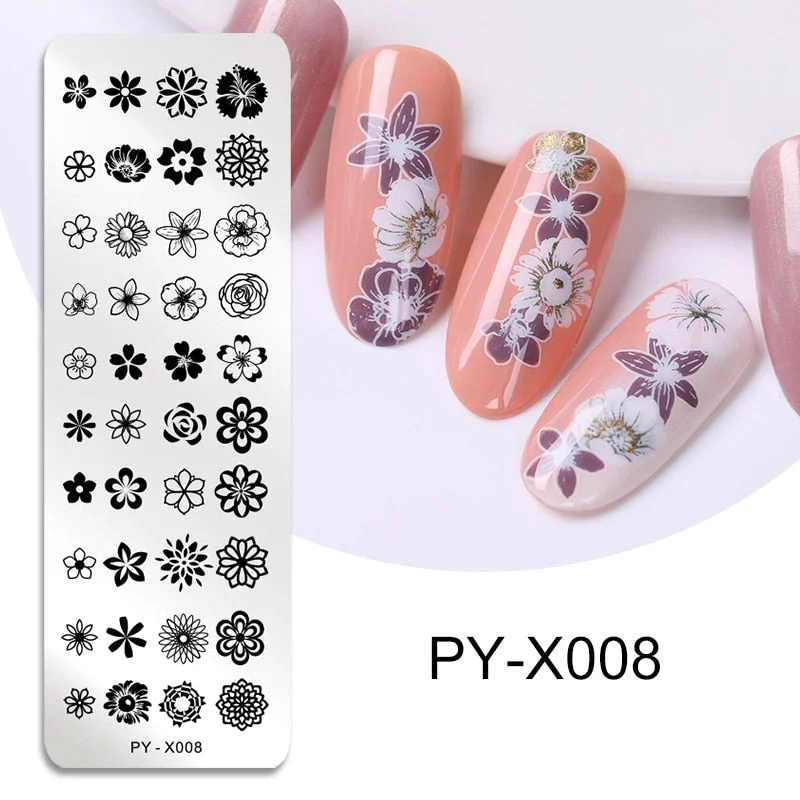 PICT YOU Nail Stamping Plate Geometric Line DIY Image Plate Stencil For Nails Polish Printing Stamping Templates Design Tools-Nail Inspo