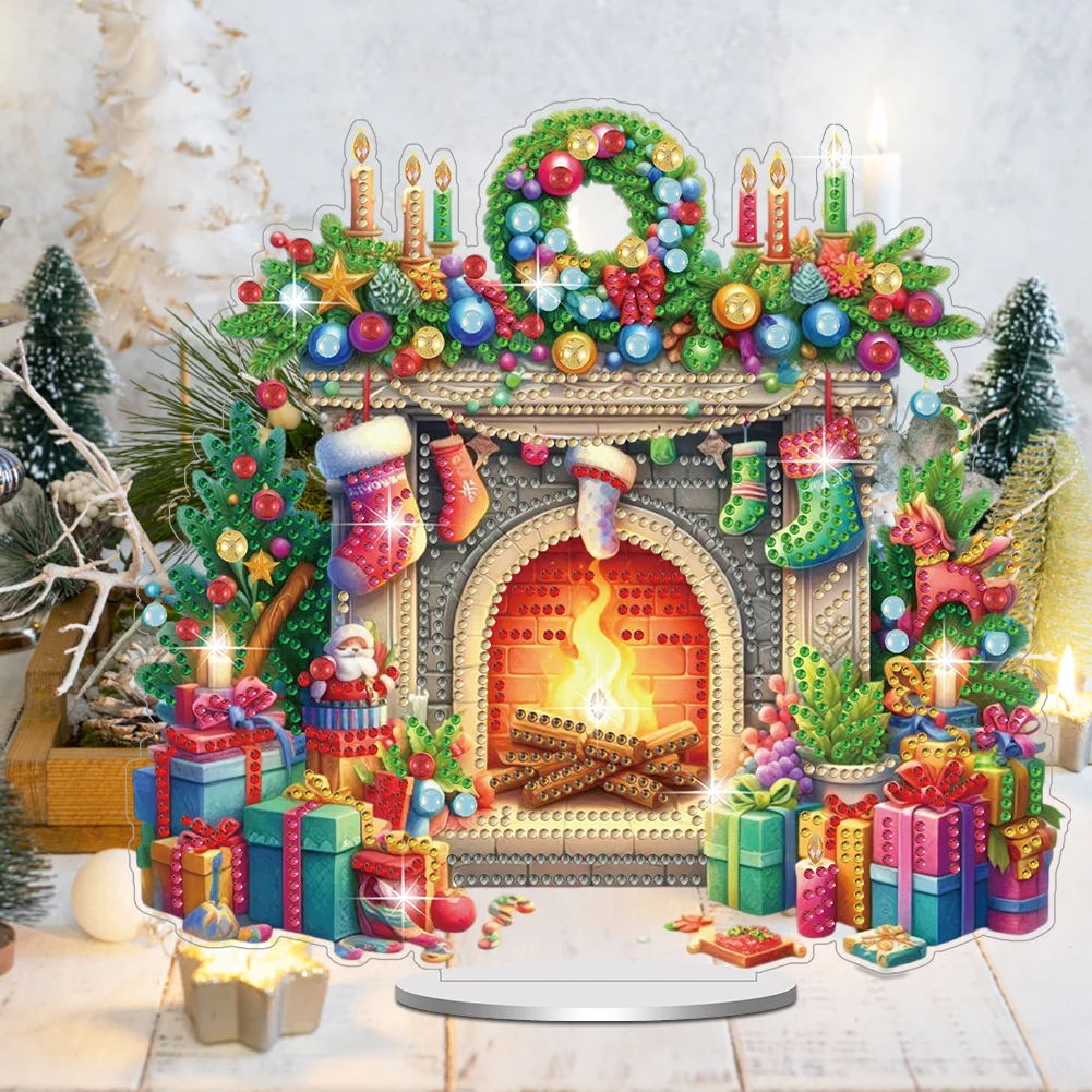 DIY Christmas Gift Mailbox Acrylic Special Shaped Diamond Painting Desktop Decorations