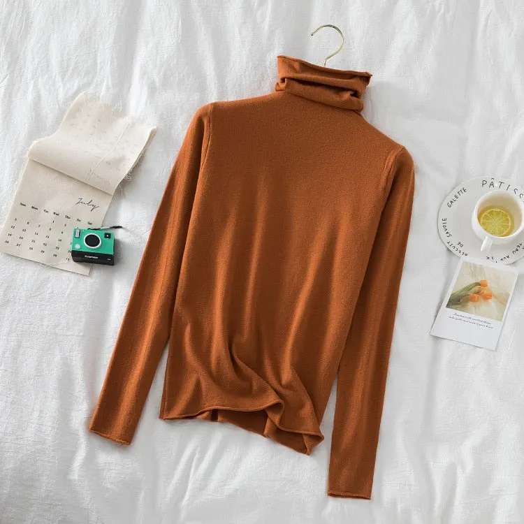 Turtleneck Women Sweaters 2020 Autumn Winter Sweater Knitted Pullover Long Sleeve Woman Sweaters Tops Soft Jumper Pull Femme