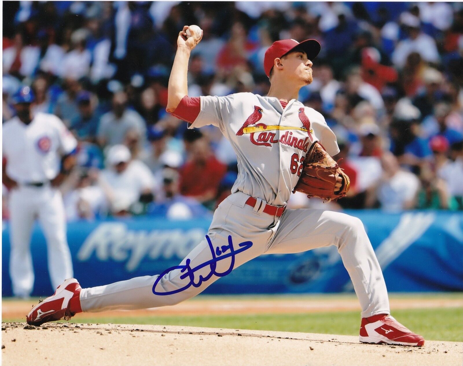 LUKE WEAVER ST. LOUIS CARDINALS ACTION SIGNED 8x10