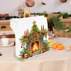 DIY Christmas Fireplace Acrylic Diamond Painting Napkin Holder Desktop Ornaments