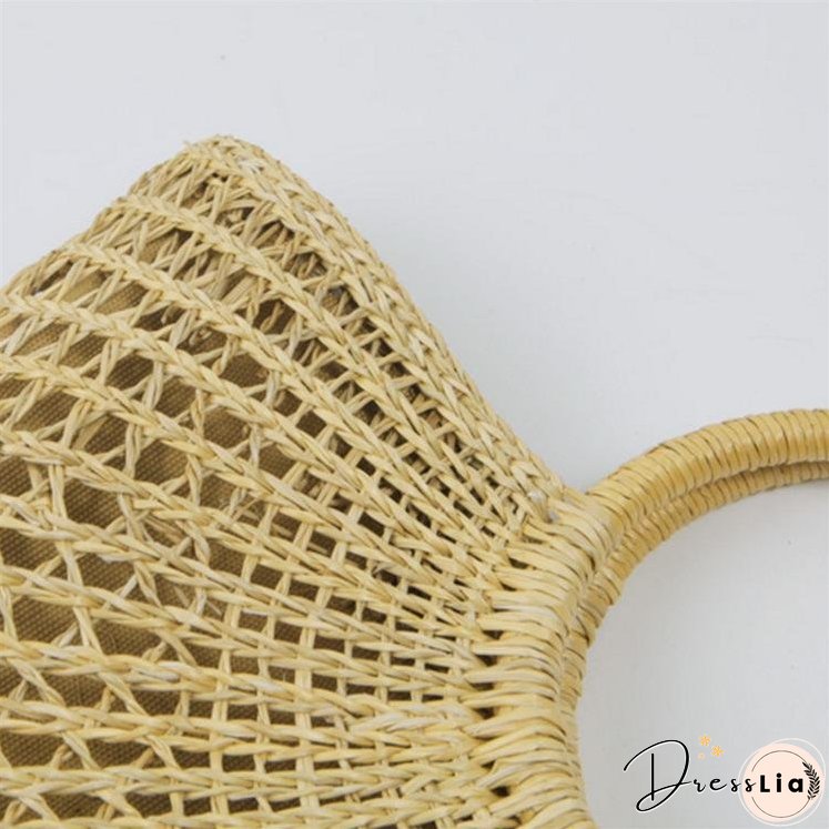 New Beach Portable Simple Moon Hollow Straw Bag