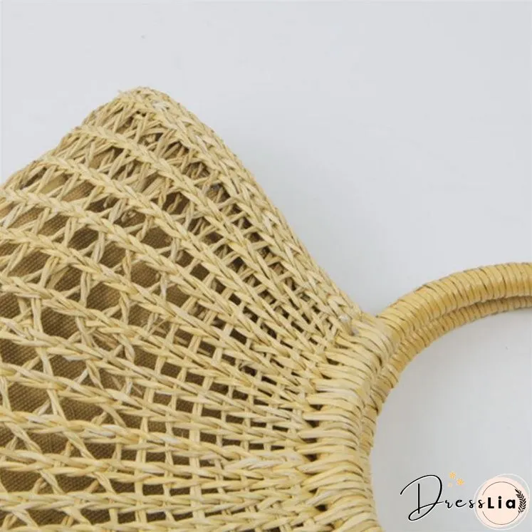 New Beach Portable Simple Moon Hollow Straw Bag