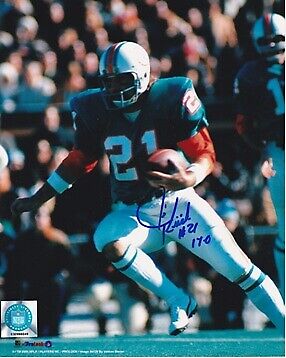 Jim Kiick Signed Autographed Miami Dolphins 8x10 inch Photo Poster painting with 17-0