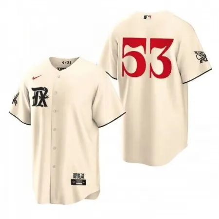 Men's Texas Rangers #53 Adolis Garcia Cream 2023 City Connect Cool Base Stitched Baseball  Jersey