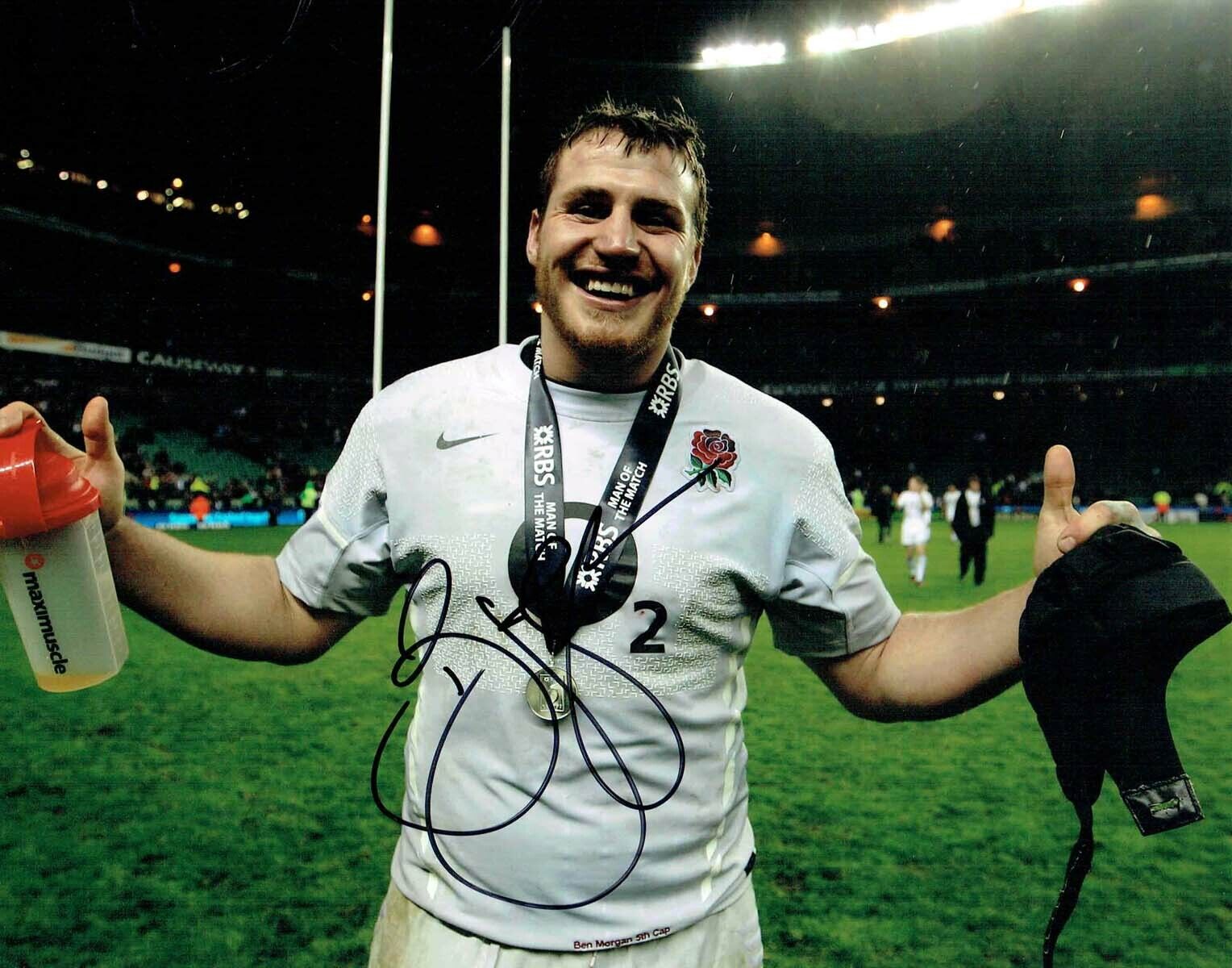 Ben MORGAN Signed Autograph 10x8 Photo Poster painting AFTAL RD COA England RUGBY Union