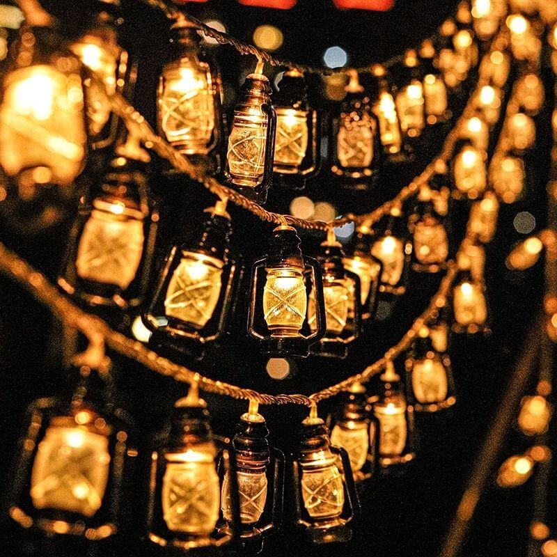Solar Kerosene Lamp String Lights