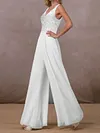 Embroidered V-Neck Empire V-Back Solid Color Fashion Jumpsuit