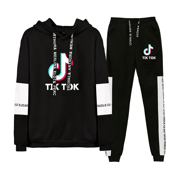 Tik Tok Casual Sports Suit Set Hoodies & Sweatshirts and Pants Suit-Mayoulove