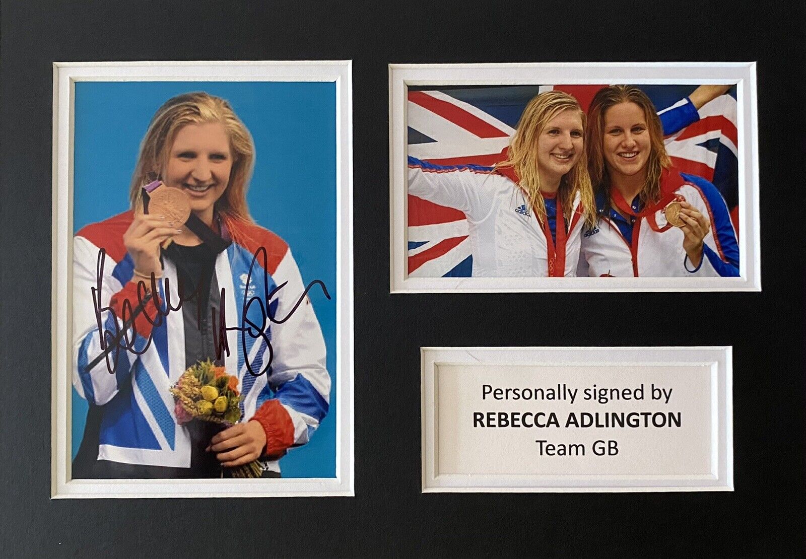 Rebecca Adlington Hand Signed Photo Poster painting In A4 Mount Display - Olympics - Team GB 2