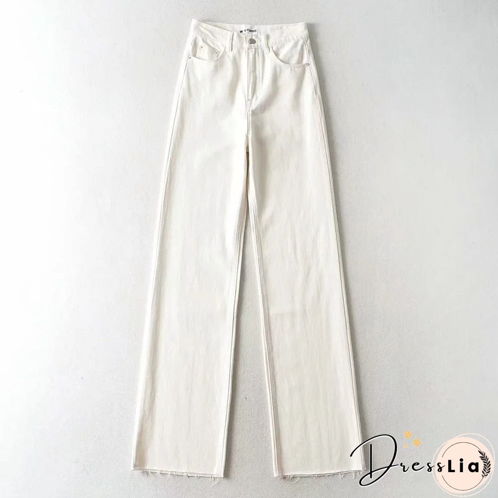 Casual Fashion Straight Leg Women's Jeans Denim Bottom Harajuku Boyfriend Long High Waist Baggy Jeans Fall Pants