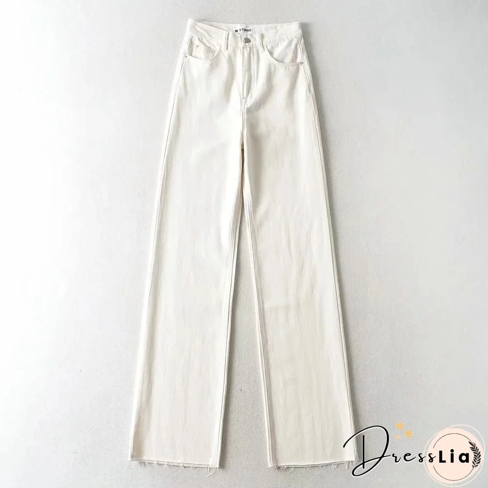 Casual Fashion Straight Leg Women's Jeans Denim Bottom Harajuku Boyfriend Long High Waist Baggy Jeans Fall Pants