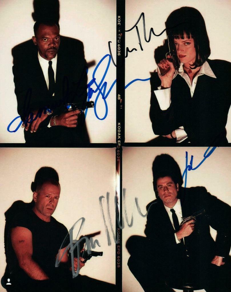 Pulp Fiction Cast Thurman Willis +2 autographed 8x10 Picture signed Photo Poster painting COA