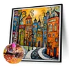 Maisons street-full rond diamant peinture-30 * 30cm