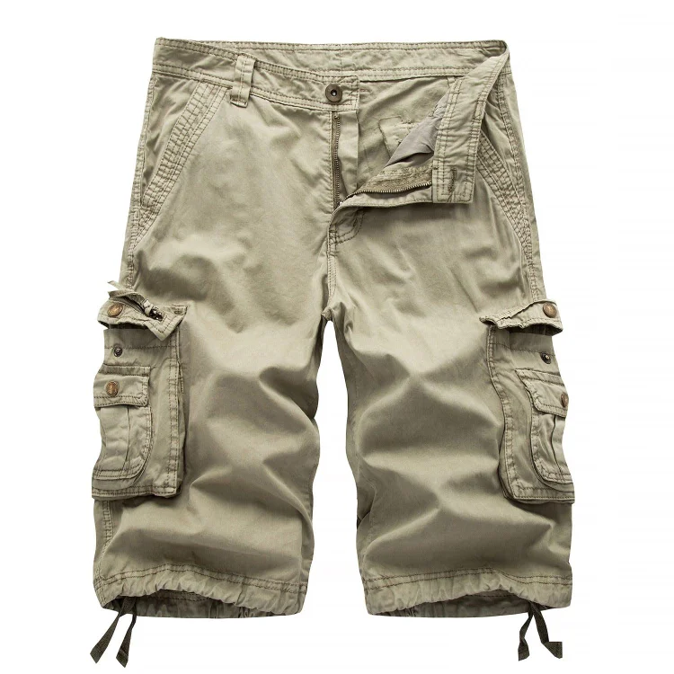 Men's Plus Size Tooling Casual Loose Multi-Pocket Shorts